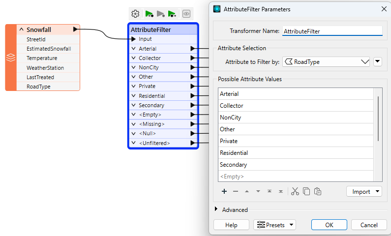 AttributeFilter example